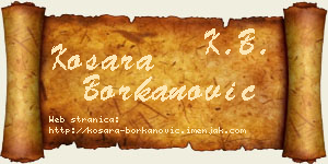 Kosara Borkanović vizit kartica